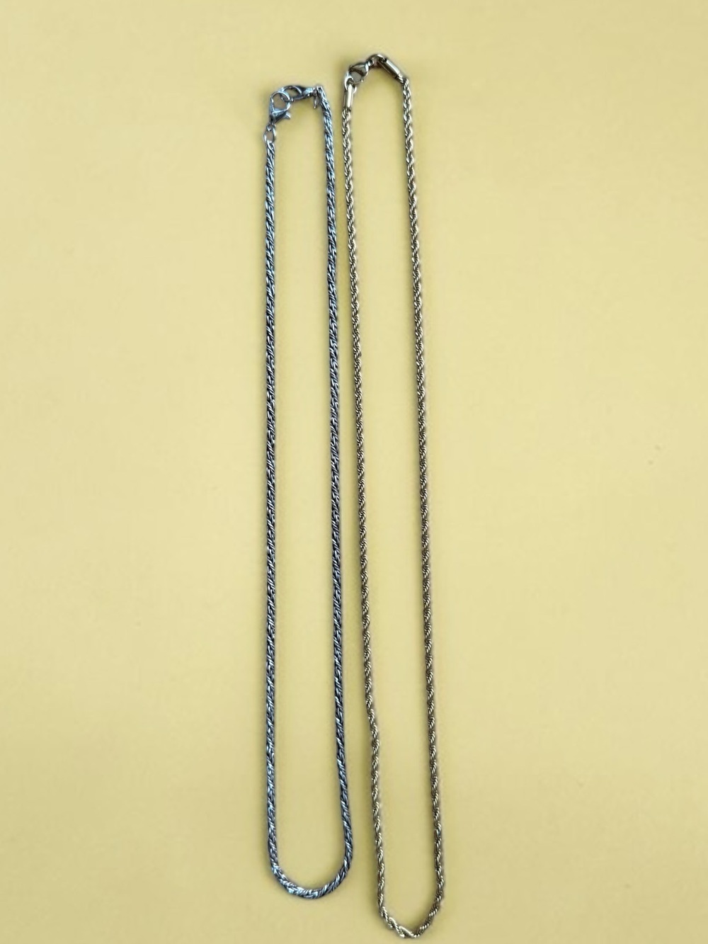 🫶🏻 Fashion Silver & Gold Toned Chains Sleek Rope Design